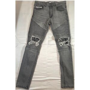 NXP Mens Distressed Gray Jeans
